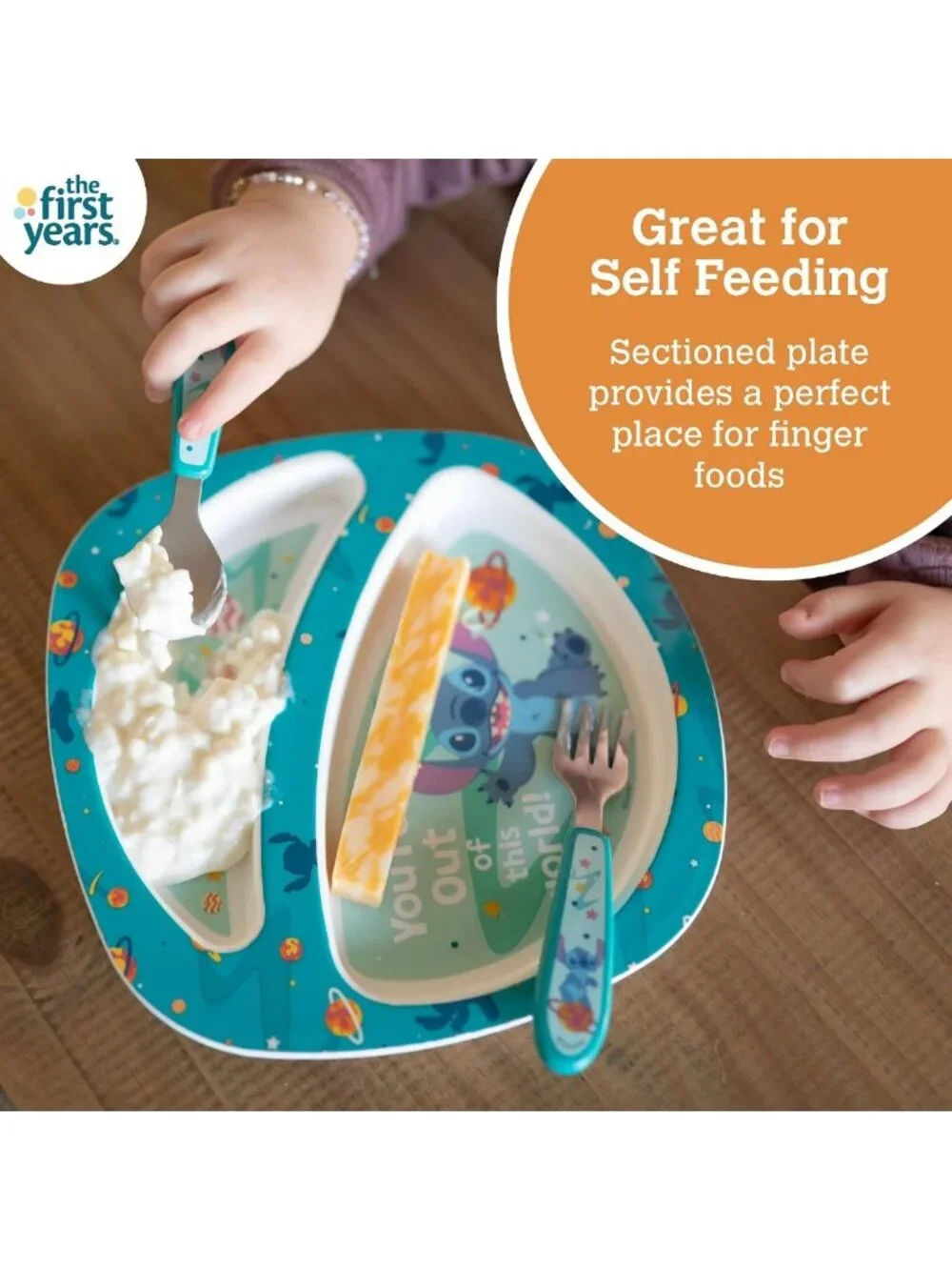 Disney Stitch Toddler Dinnerware Set - 4-Piece Feeding Set, Dishwasher Safe